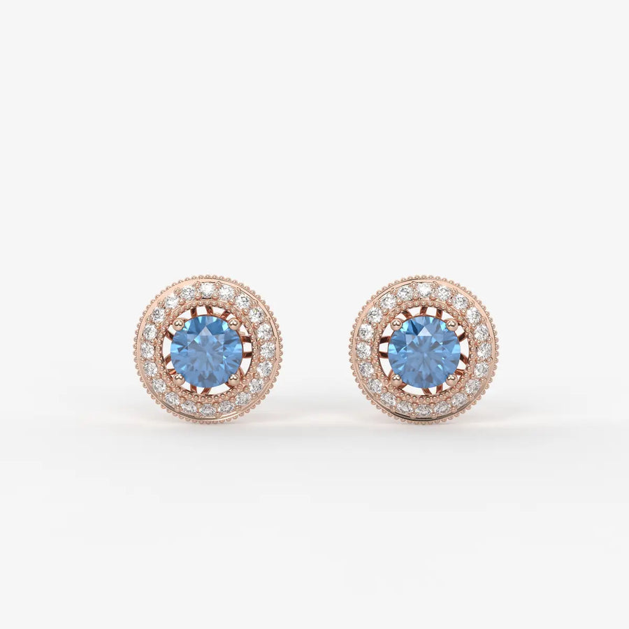 Celestara Halo Stud Earrings