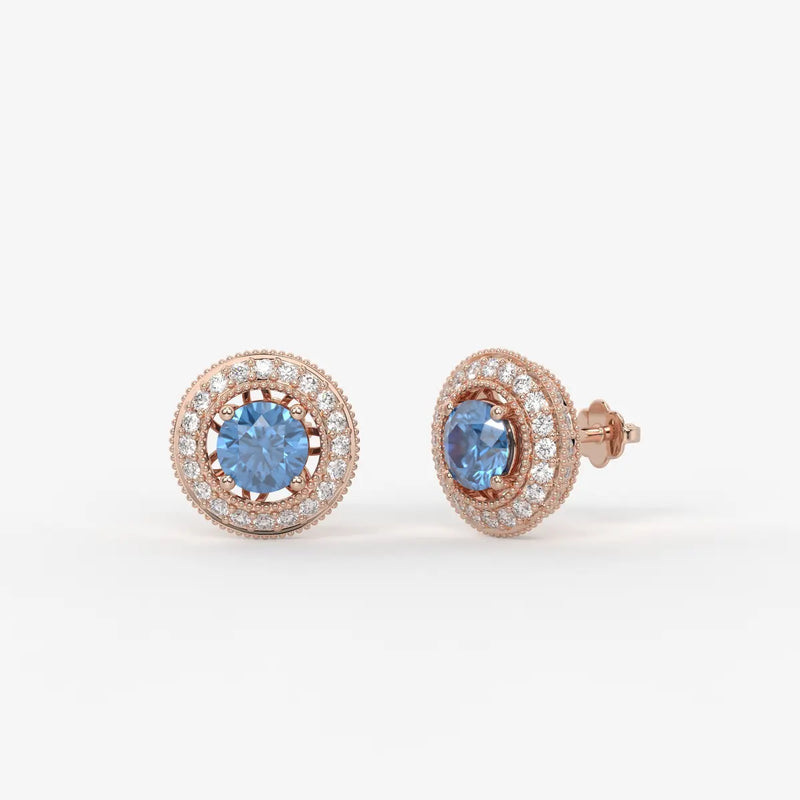 Celestara Halo Stud Earrings