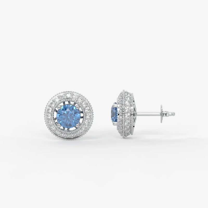 Celestara Halo Stud Earrings