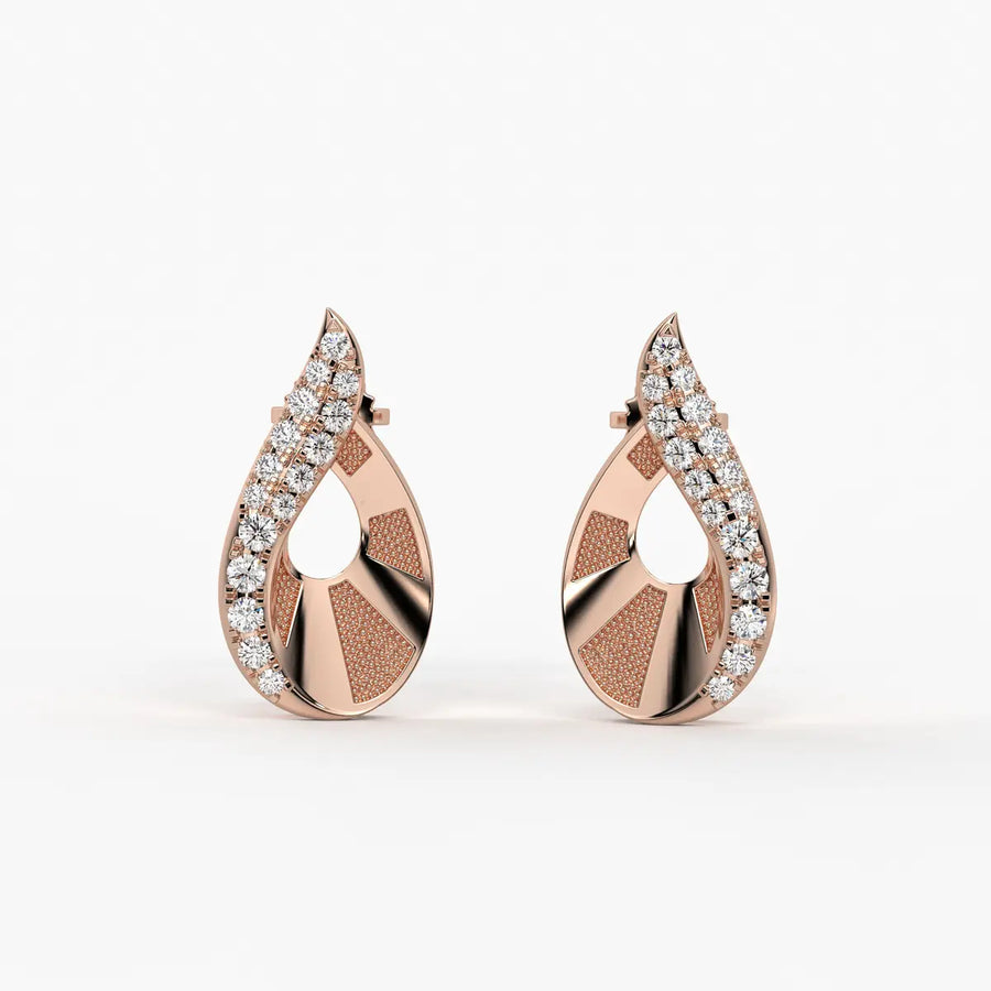 Two-Tone Textured Teardrop Studs
