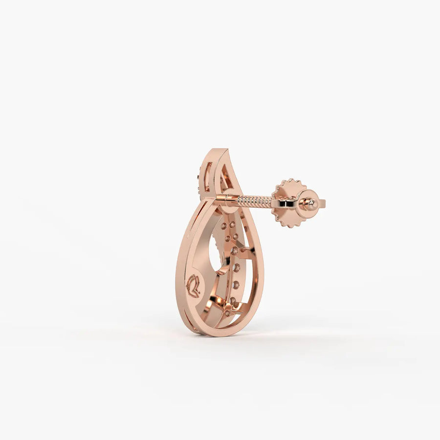 Two-Tone Textured Teardrop Studs