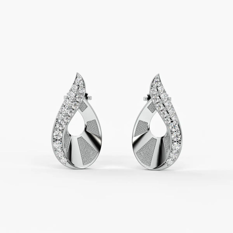 Two-Tone Textured Teardrop Studs