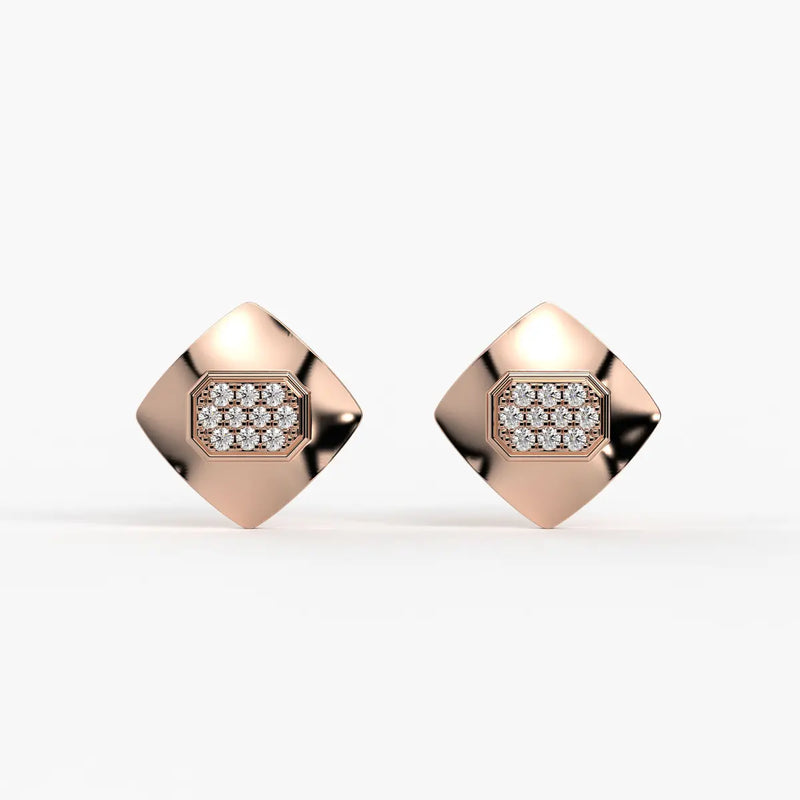 Square Cluster Stud Earrings