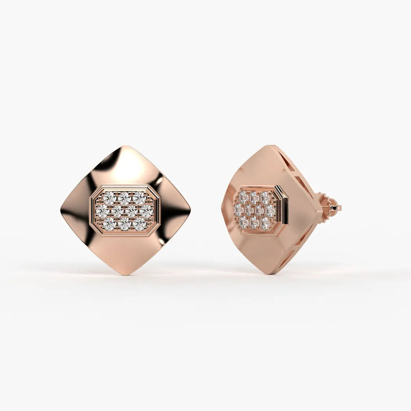 Square Cluster Stud Earrings