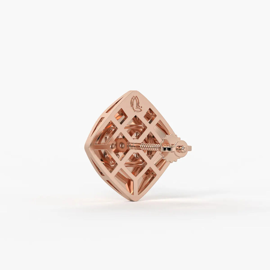 Square Cluster Stud Earrings