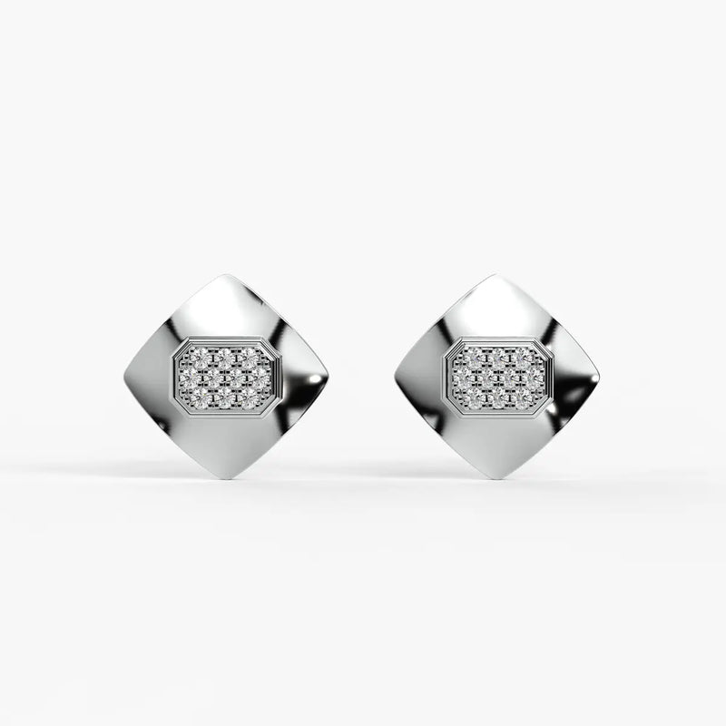 Square Cluster Stud Earrings