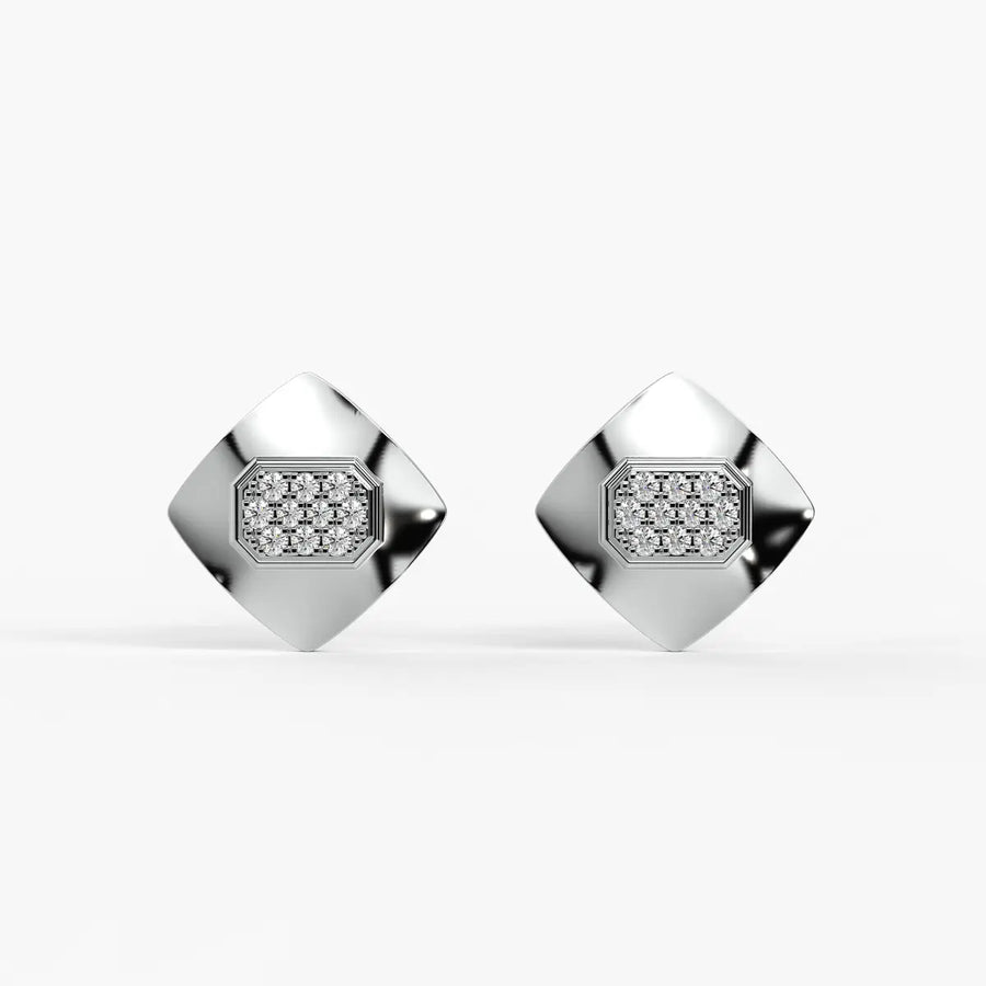 Square Cluster Stud Earrings