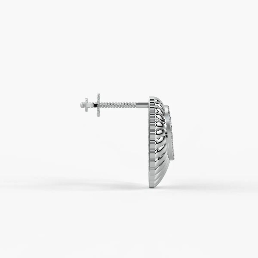 Fluted Spiral Cluster Stud Earrings