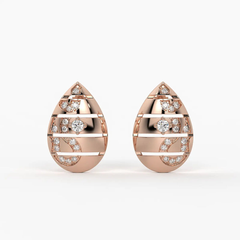 Teardrop Artistry Studs Earrings