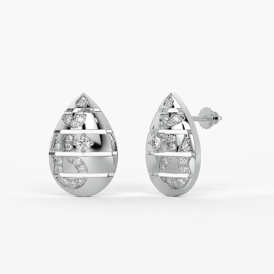 Teardrop Artistry Studs Earrings