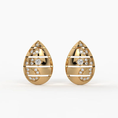 Teardrop Artistry Studs Earrings