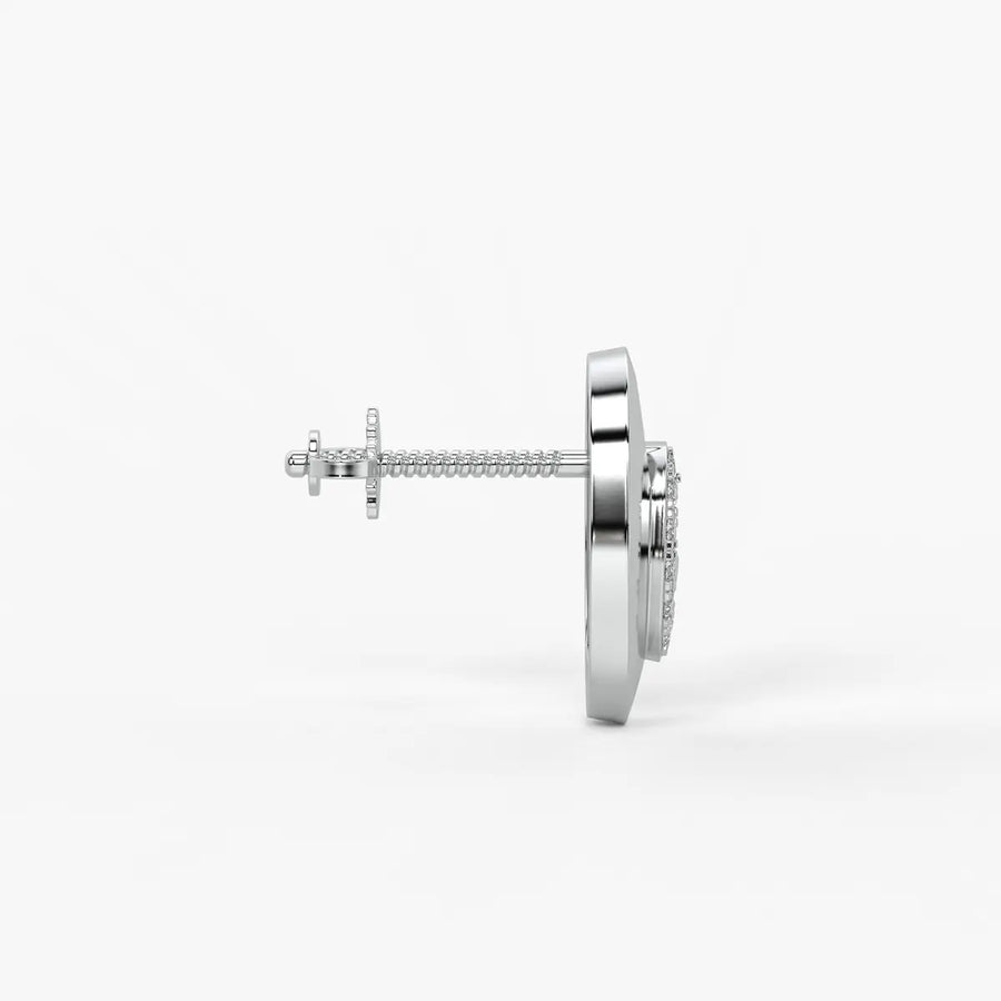 Oval Halo Stud Earrings