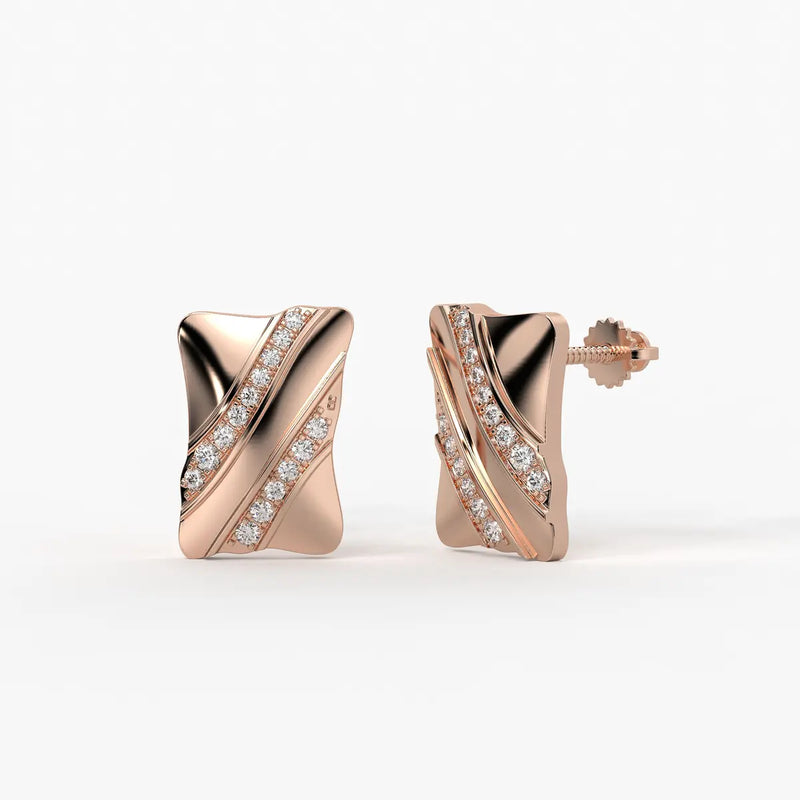 Wave Stripe Stud Earrings