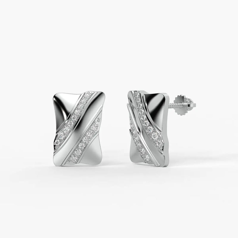 Wave Stripe Stud Earrings