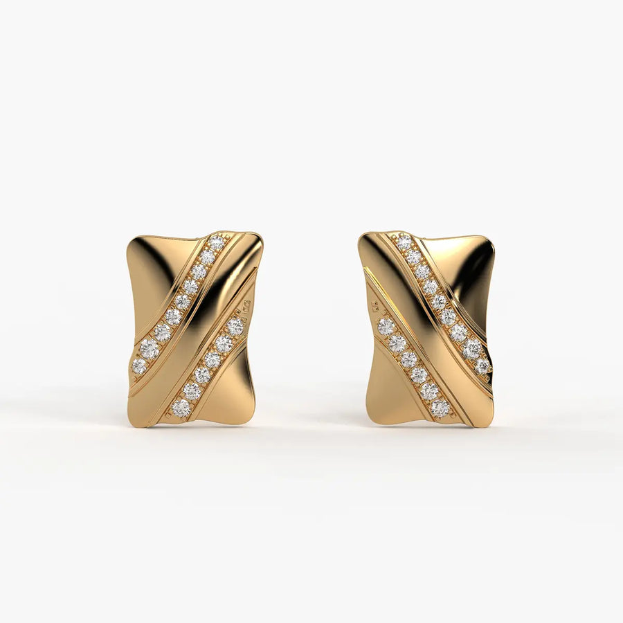 Wave Stripe Stud Earrings