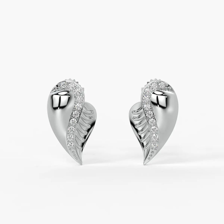 Feather Curve Stud Earrings