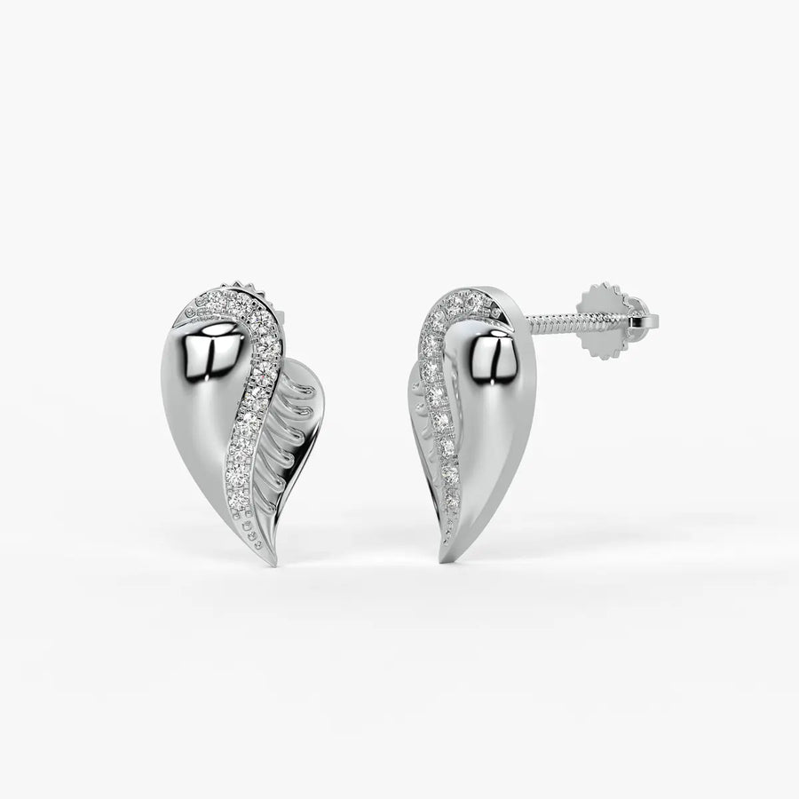 Feather Curve Stud Earrings