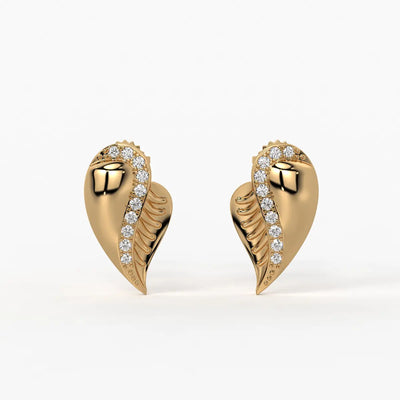 Feather Curve Stud Earrings