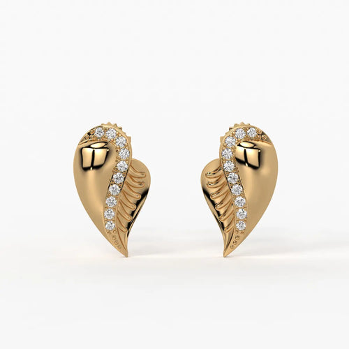 Feather Curve Stud Earrings
