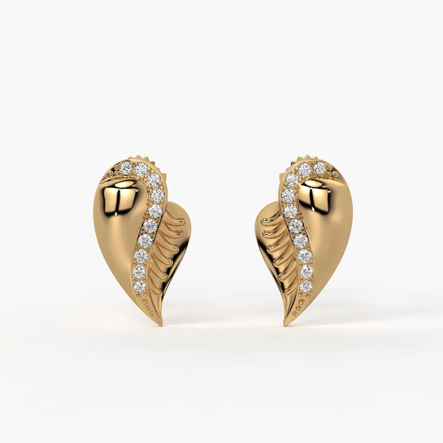 Feather Curve Stud Earrings