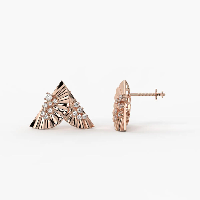 Radiant Fan Stud Earrings
