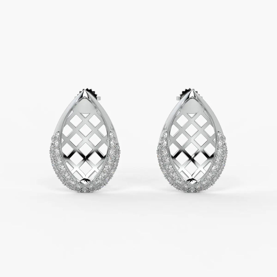 Lattice Teardrop Stud Earrings