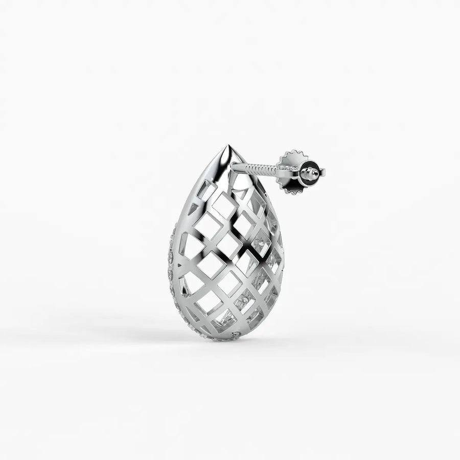 Lattice Teardrop Stud Earrings