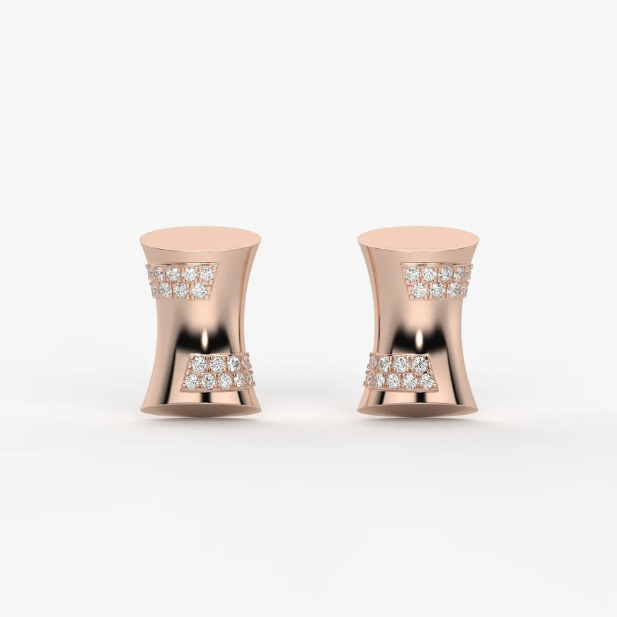 Curved Bar Diamond Studs