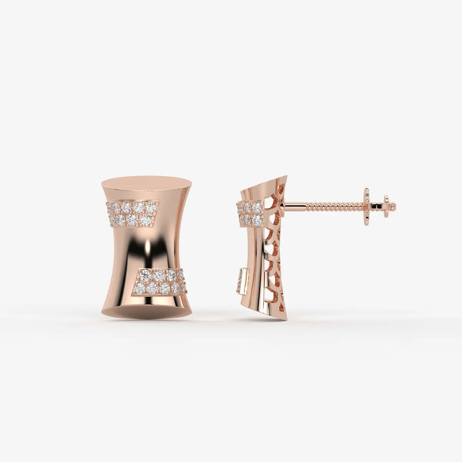 Curved Bar Diamond Studs
