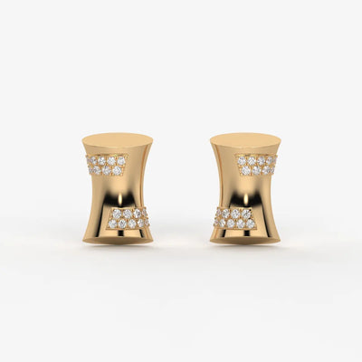 Curved Bar Diamond Studs