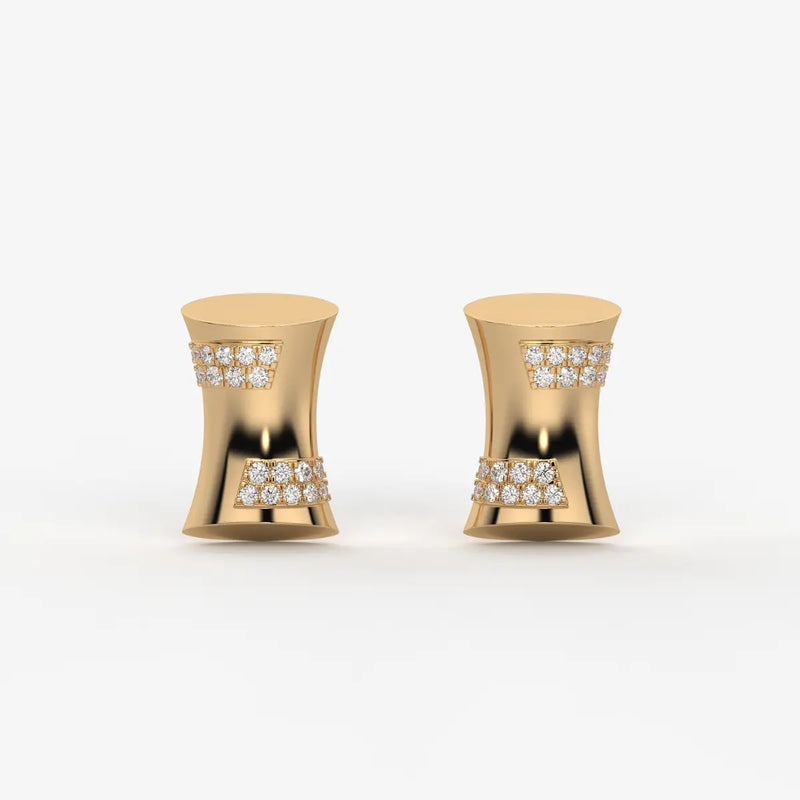 Curved Bar Diamond Studs