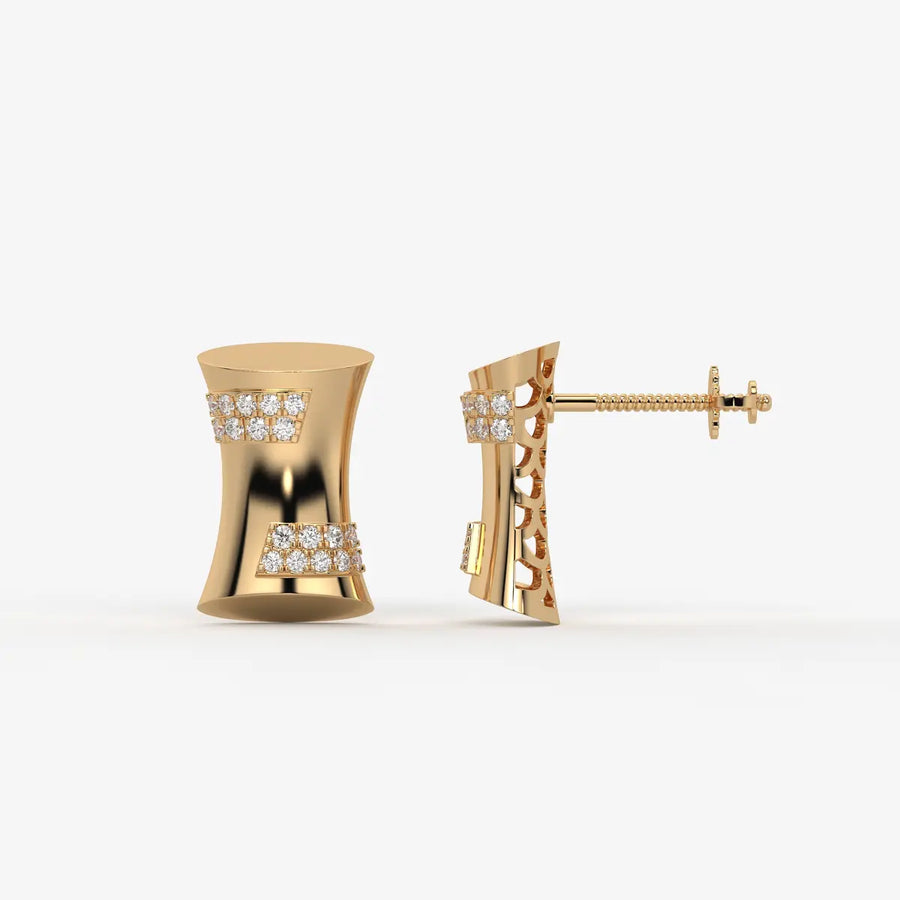 Curved Bar Diamond Studs