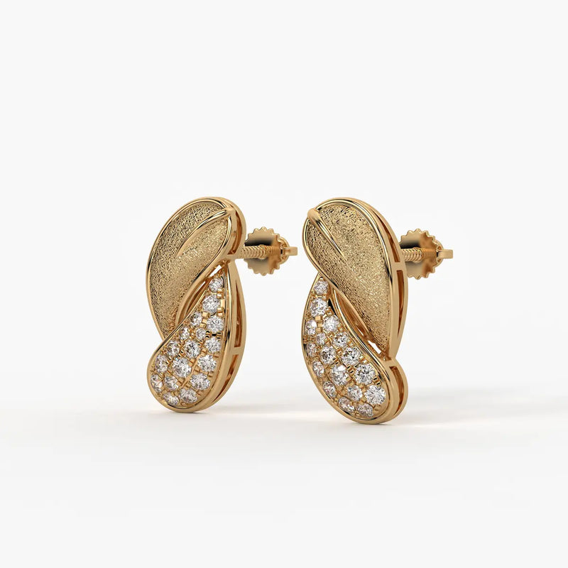 Twisted Leaf Stud Earrings