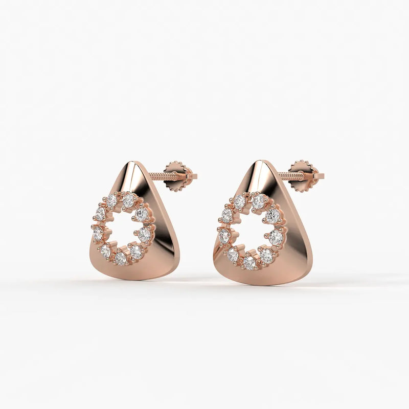 Triangle Halo Stud Earrings