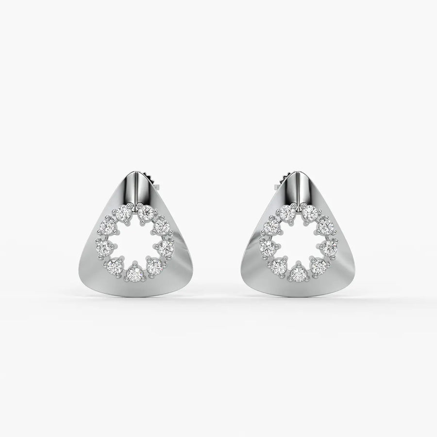 Triangle Halo Stud Earrings
