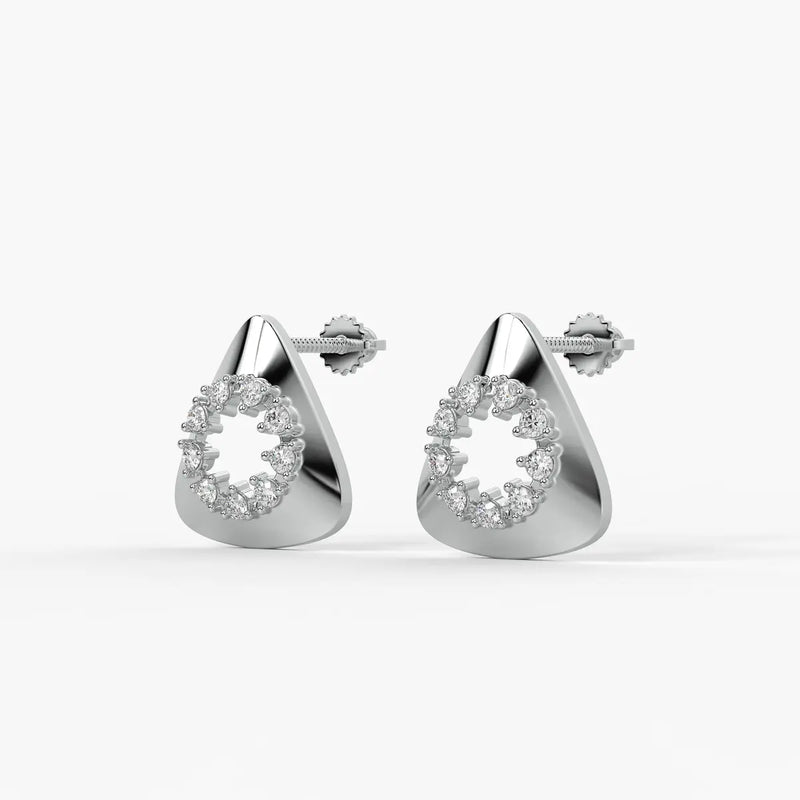 Triangle Halo Stud Earrings