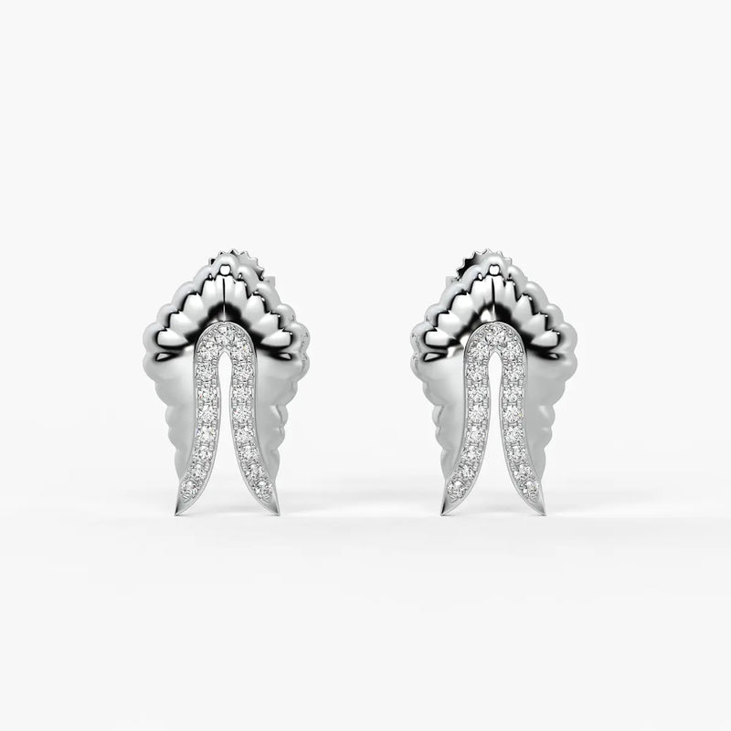 Feather Split Stud Earrings