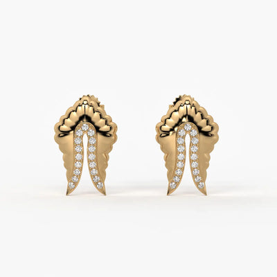 Feather Split Stud Earrings
