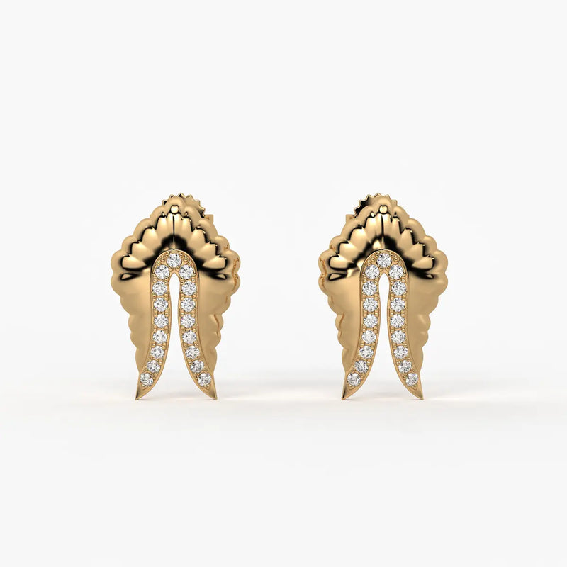 Feather Split Stud Earrings