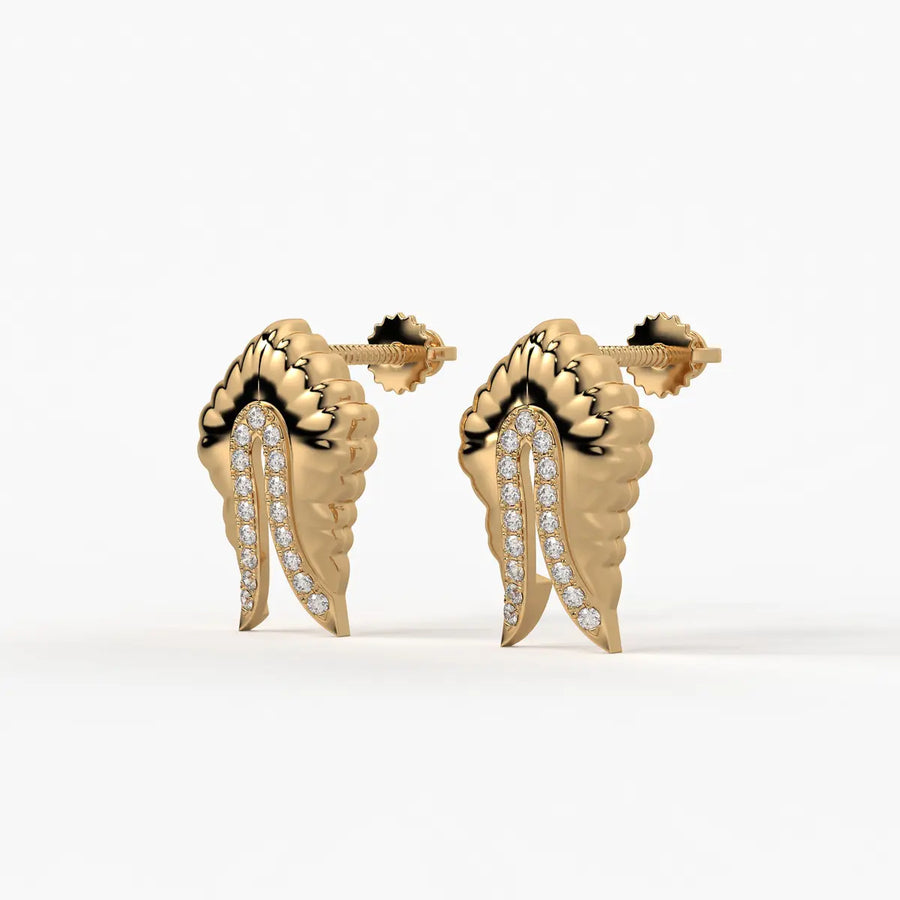 Feather Split Stud Earrings