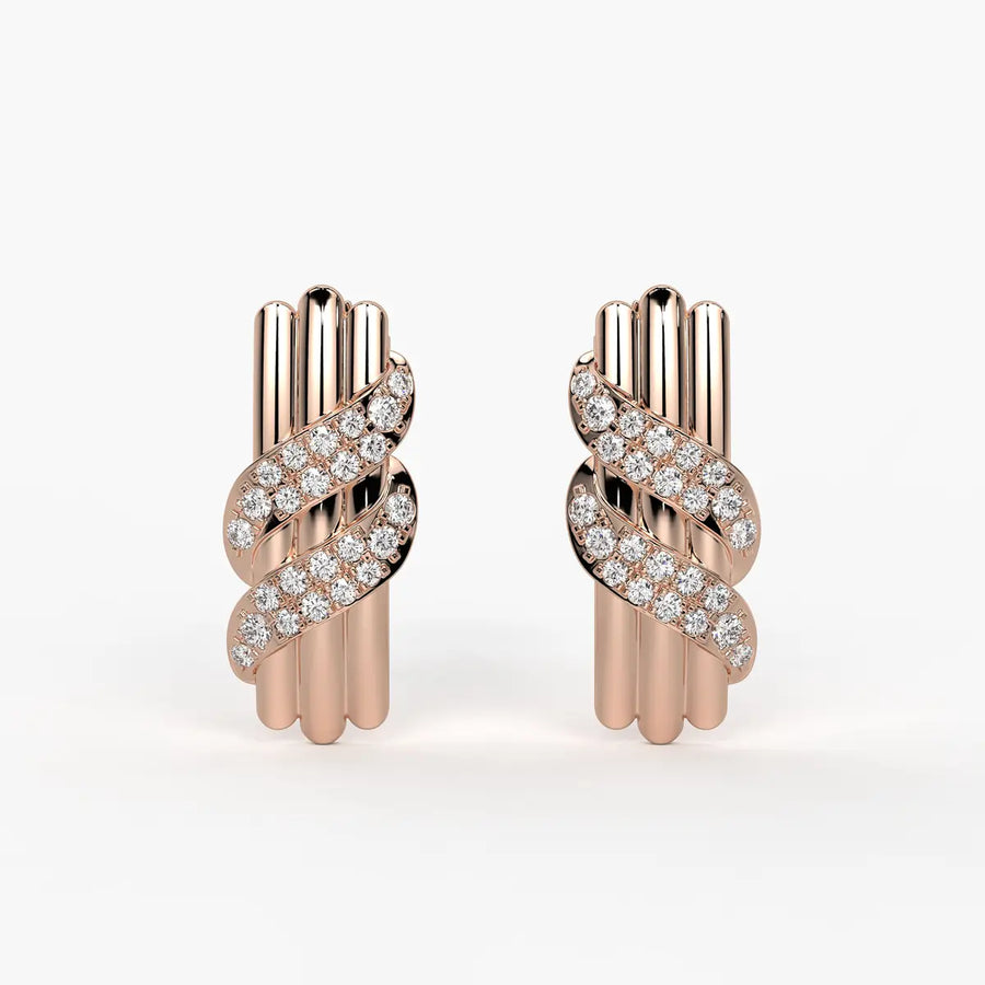 Golden Serpentine Studs Earrings