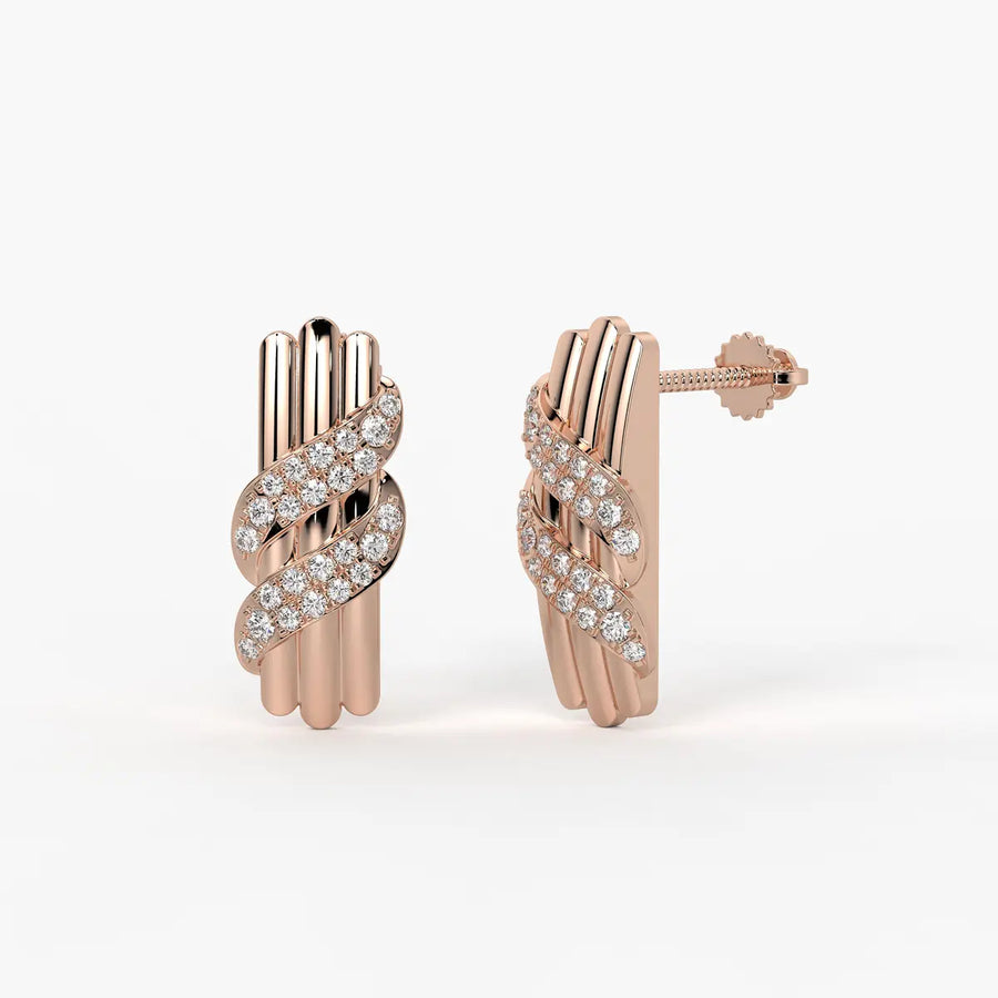 Golden Serpentine Studs Earrings