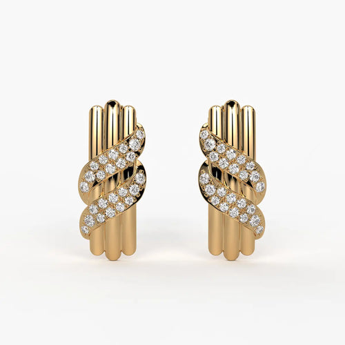 Golden Serpentine Studs Earrings