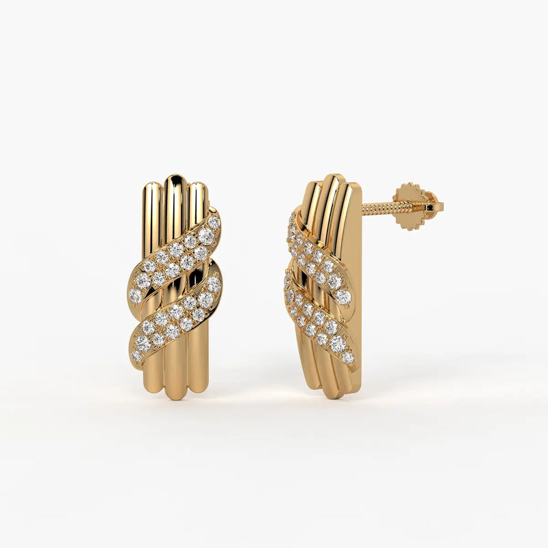 Golden Serpentine Studs Earrings