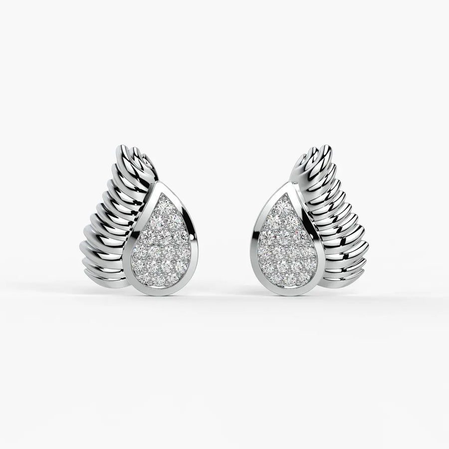 Winged Teardrop Studs Earrings