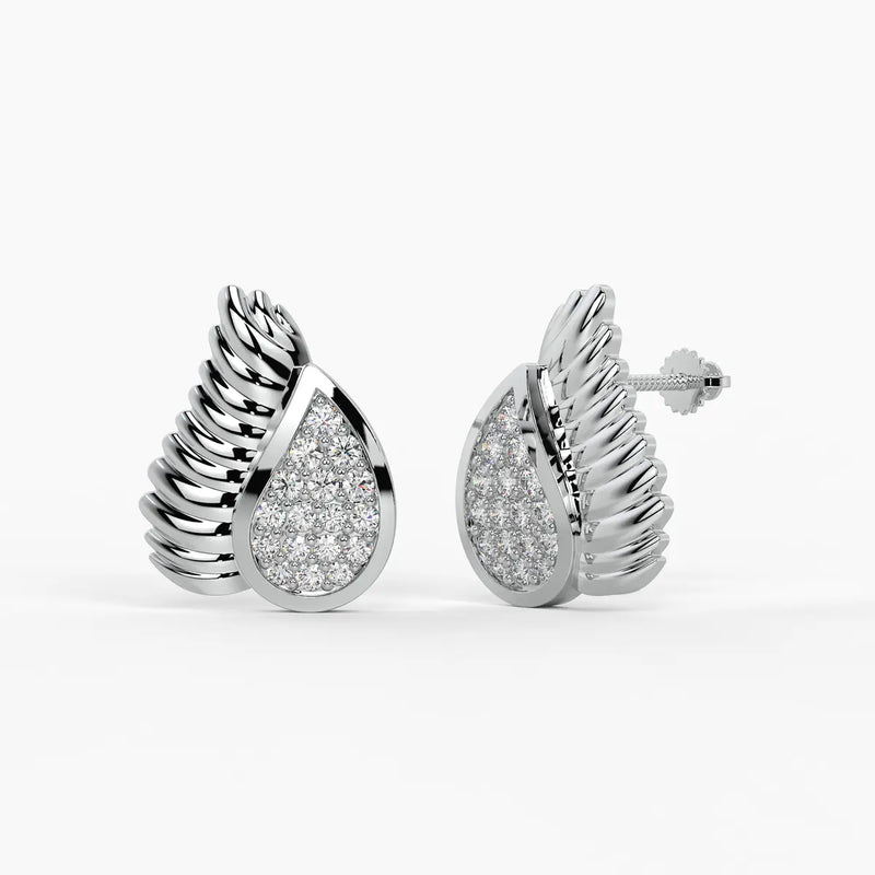 Winged Teardrop Studs Earrings