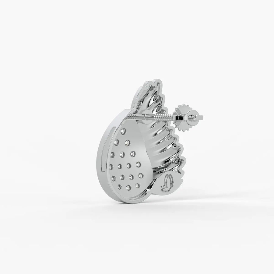 Winged Teardrop Studs Earrings