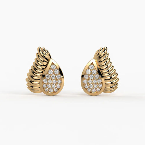 Winged Teardrop Studs Earrings