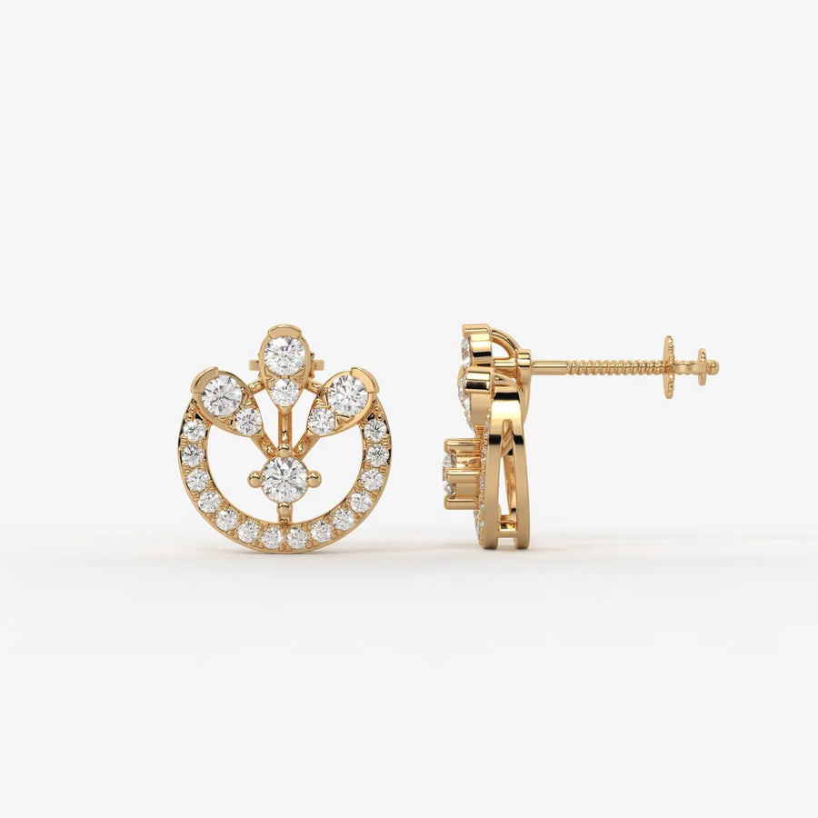 Cirelle Crown Bloom Stud Earrings