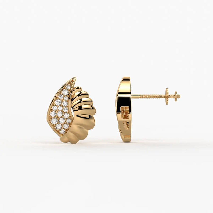 Aurelle Glint Shell Stud Earrings